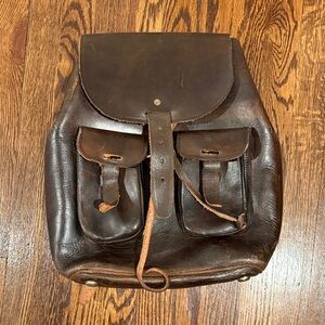 Classic Brown Leather Backpack
